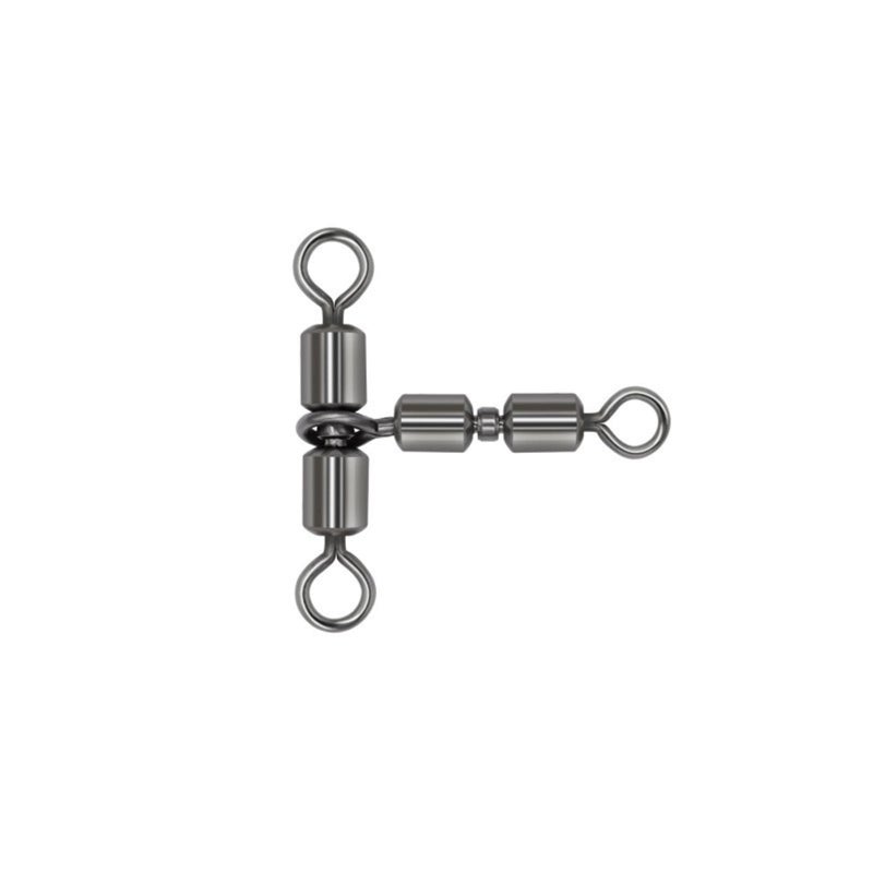 LAMAY 50pcs Fishing Cross Line 3 Way Swivel, T-Shape Sleeve Swivels for Deep Drop Rigs Heavy Duty Crossline Crane Swivel Connecter Saltwater Fishing Tackle (Size : 1x2) - Image 1